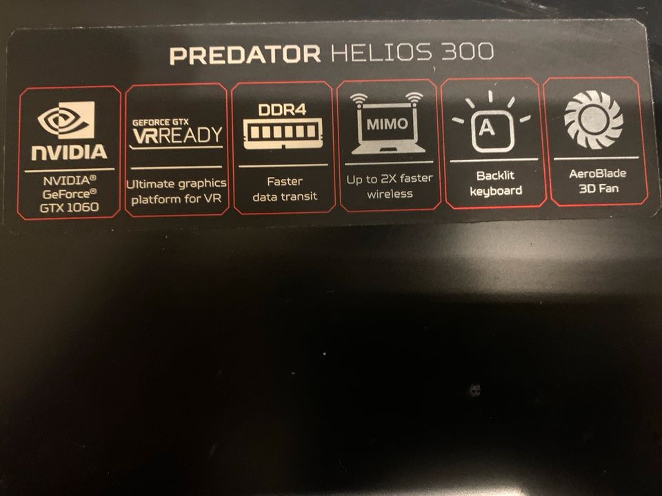 Acer Predator Helios 300 i7 GTX 1060 24GB RAM in Wiesbaden