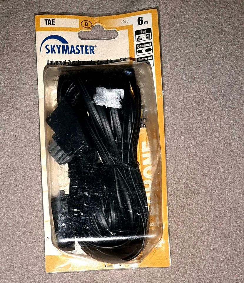 SKYMASTER Universal Zusatzgeräte-Anschluss-Set 6m Schwarz 2 TAE N in Mainz