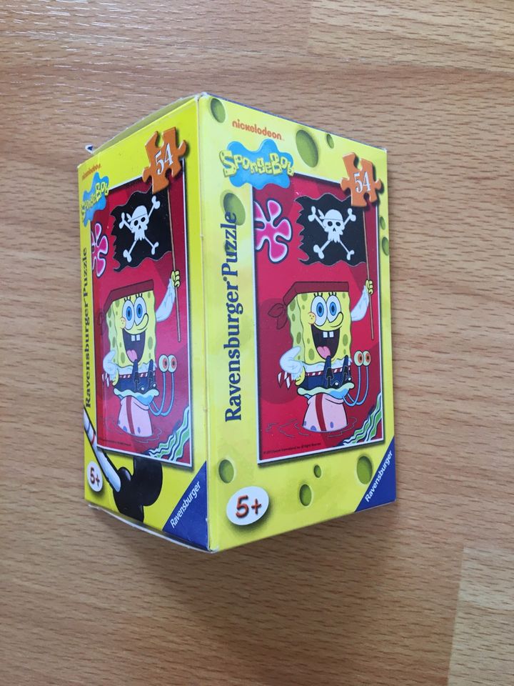 Mini Puzzle Ravensburger Spongebob Pirat + Hundewelpe je 54 Teile in Balge