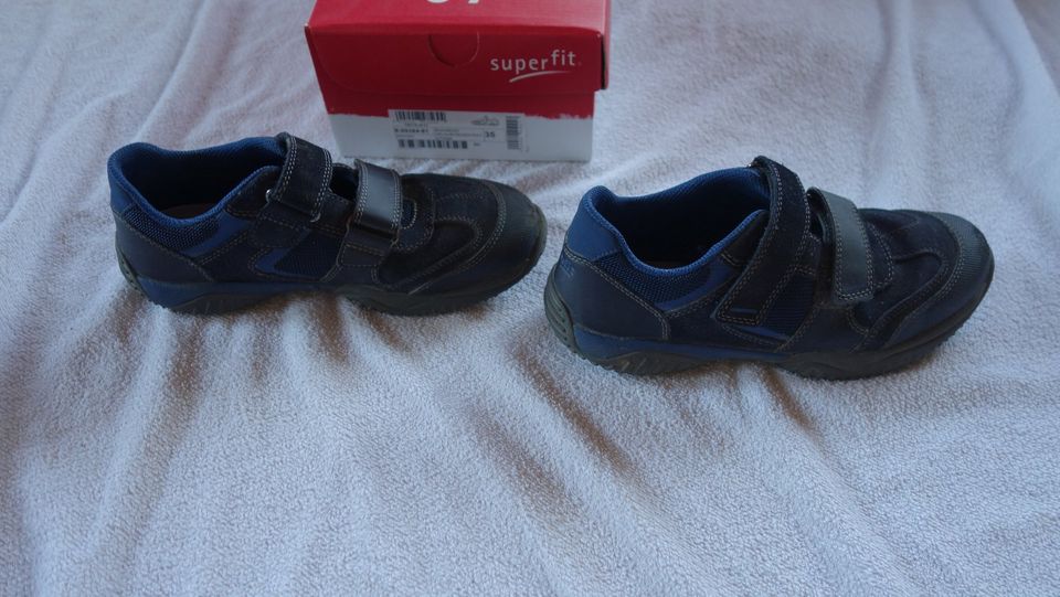 SUPERFIT STORM Klett Halbschuh Sneaker velour tecno navy blau 35 in Dresden