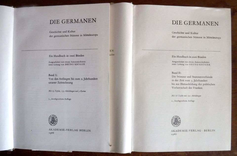 "Die Germanen" Bd. I+II, Akademieverlag Berlin, DDR 1988 / 1986 in Dresden