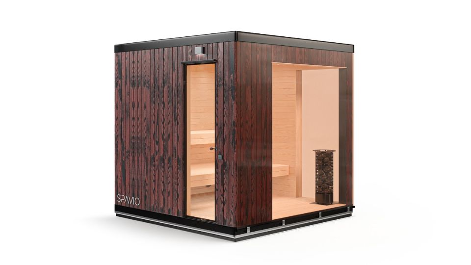 Spavio® Glas Cube Sauna Premium Gartensauna Elektro 9kW in Düsseldorf