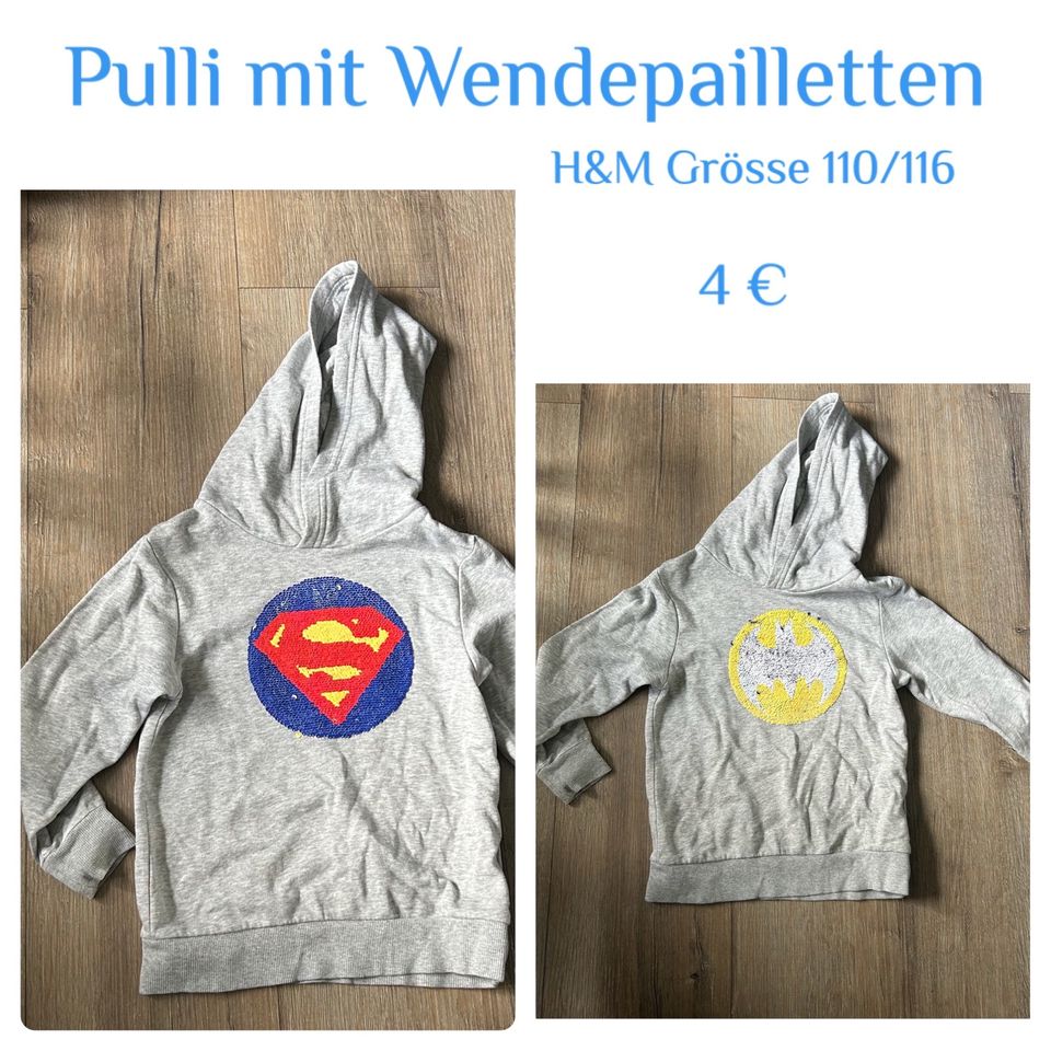 Pulli mit Wendepailletten Größe 110/116 in Kastellaun