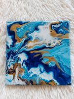 Acryl Pouring Bild auf Leinwand, 20 x 20 cm, handmade, Unikat Bayern - Obertraubling Vorschau