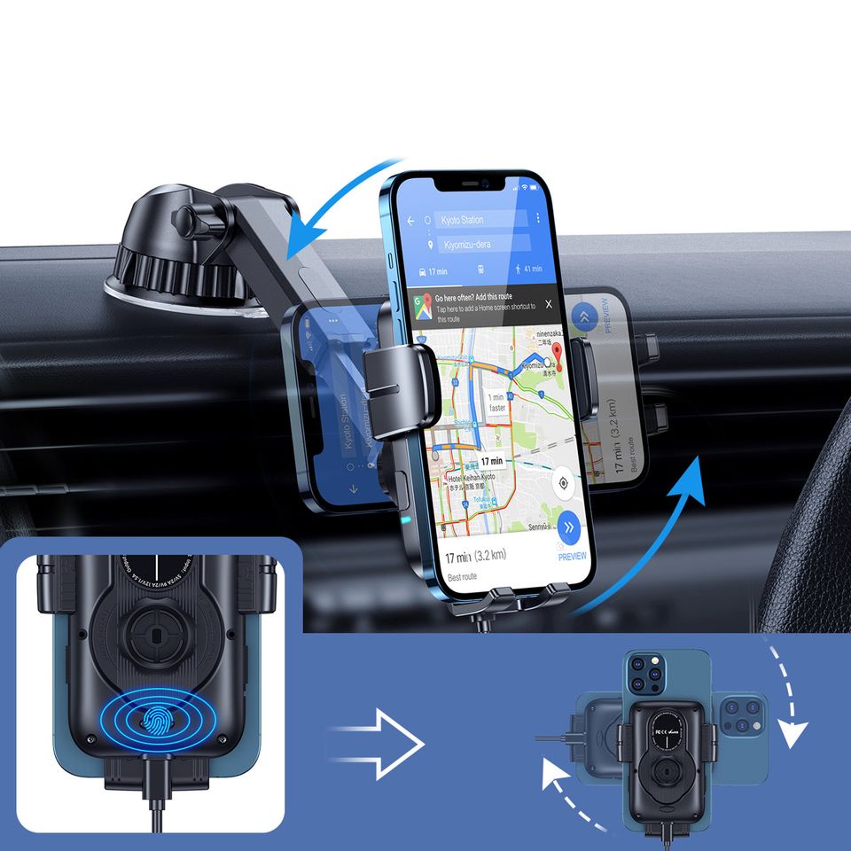 Joyroom 15W Qi Wireless Handy-Halterung Schwarz für Auto in Essen