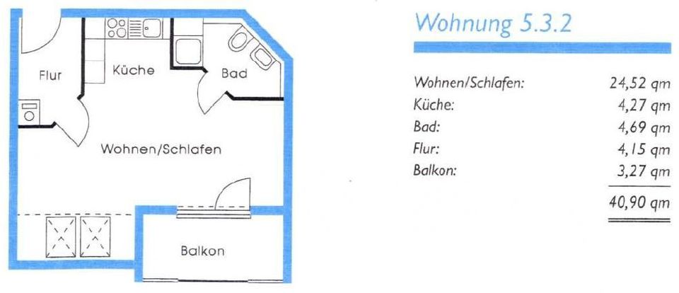 Möblierte 1-R.-Whg. in Leubnitz-Neuostra, DG, Loggia, EBK, Dusche in Dresden