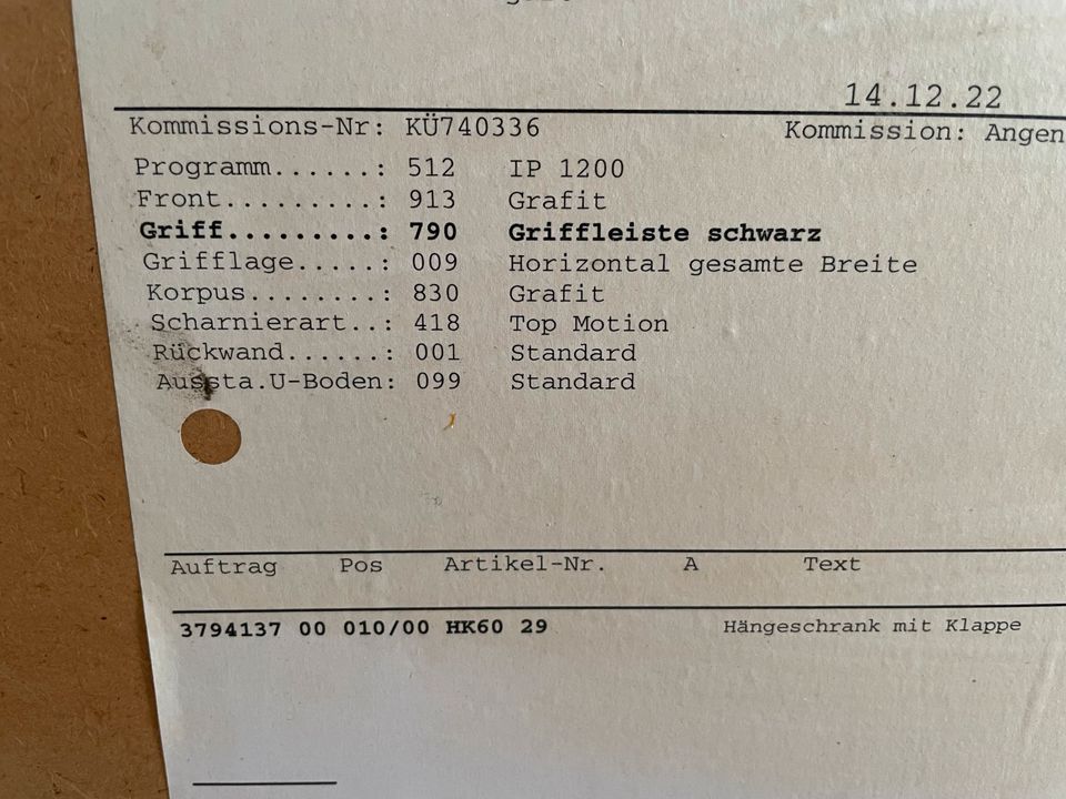 Impuls Hängeschrank Küche Grafit 60cm NEU in Stuttgart