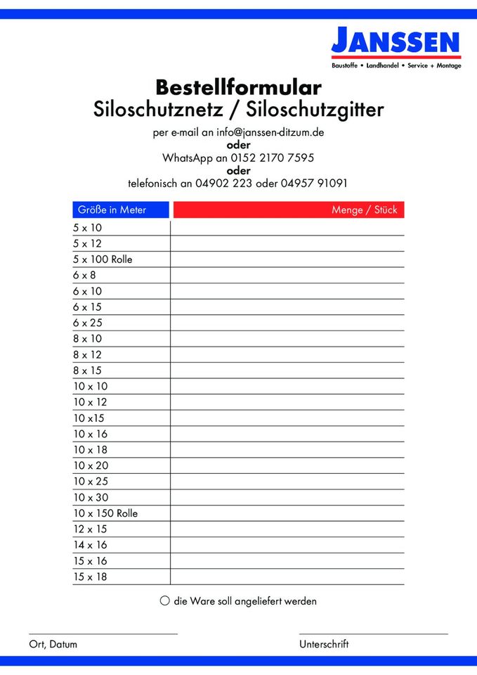 Siloschutz Silonetz Silogitter tec220 15 x 18 m 1,15 €/m² in Filsum