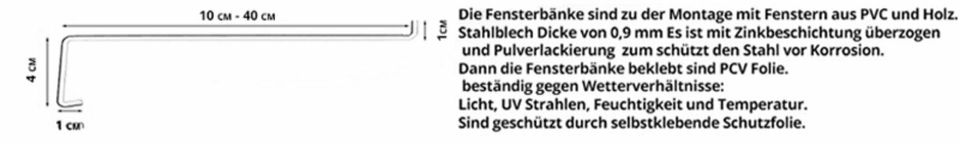 Außenfensterbänk stahl laminiert mit Abschlusskappen mehrer Farbe in Görlitz