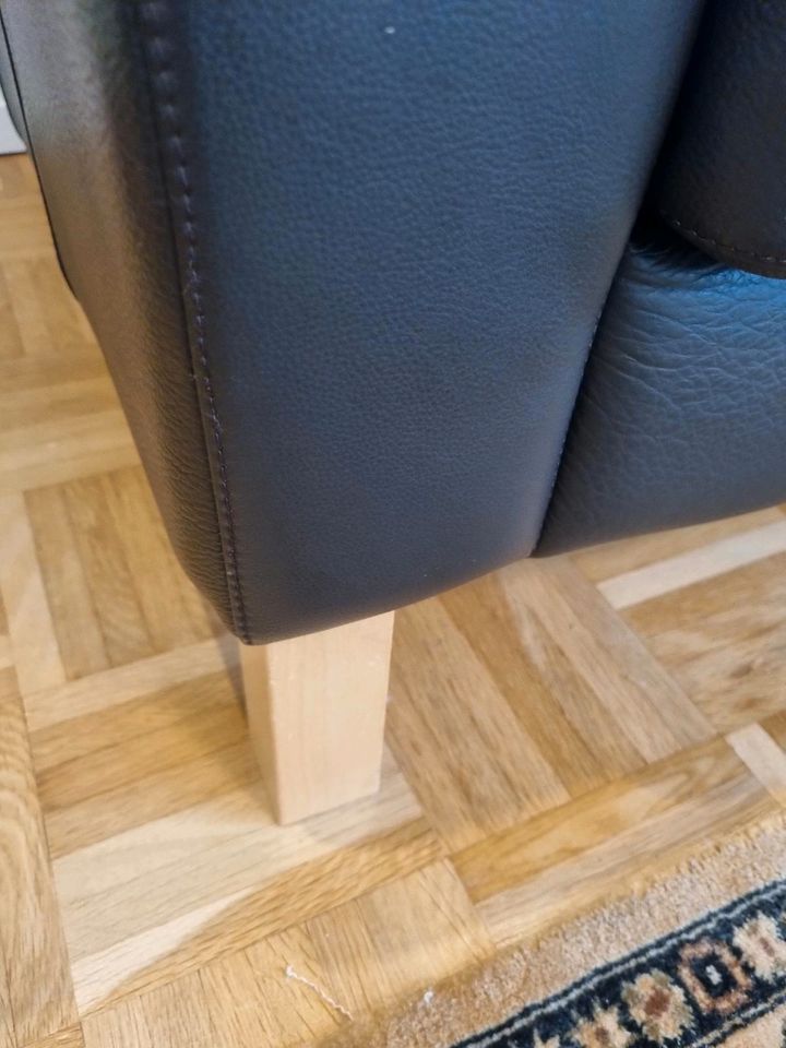 3er-Ledersofa Ikea Karlstad Schwarzbraun in Dieburg