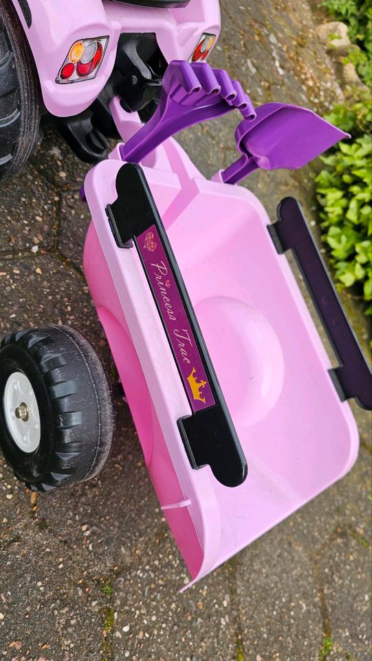 Falk Kinder Traktor, Rosa, Sehr gut erhalten, Mit Anhänger in Ankum