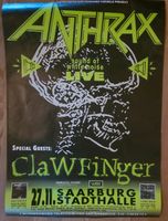 Konzertplakat Anthrax Clawfinger Saarburg 27.11.1993 Rheinland-Pfalz - Dreis-Brück Vorschau
