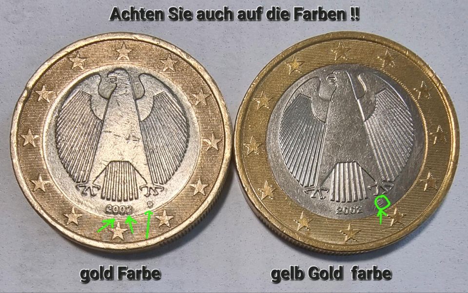 1 Euro münze 2002 Deutschland fehlprägung Marke D in Berlin