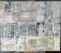 Abstraktes Bild Kunst Groß XXL 100 x 120 beige grün silber grau Wandsbek - Hamburg Tonndorf Vorschau