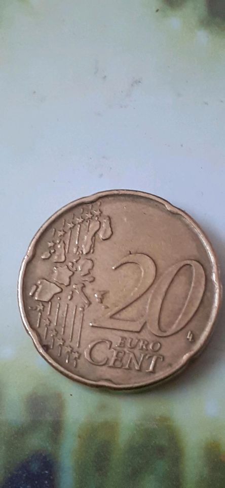 20 Cent Fehlprägung Belgien 2002 in Aachen