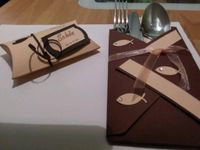 Gastgeschenk und Bestecktasche in Apricot und braun für Kommunion Nordrhein-Westfalen - Kall Vorschau