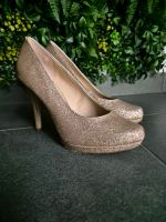 Graceland Schuhe pumps high heels 38 glitzer gold Saarland - Mandelbachtal Vorschau