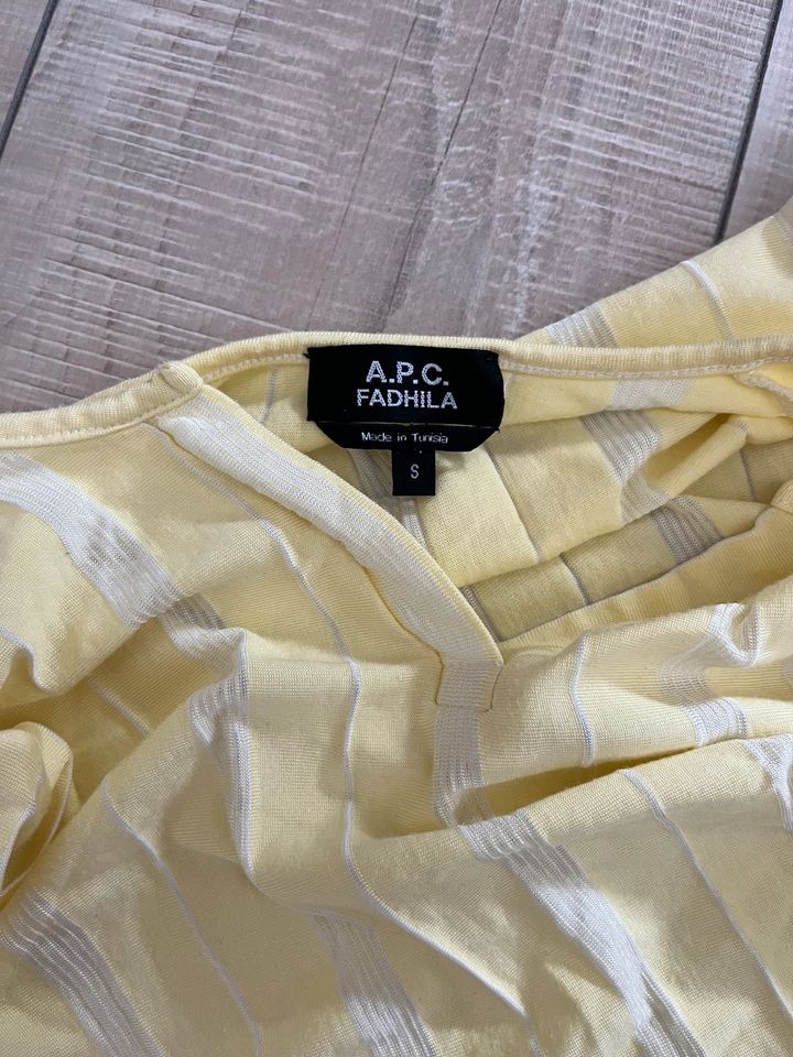 APC Kleid Kurzarm Midikleid Sommerkleid Streifen Zitronengelb in Köln