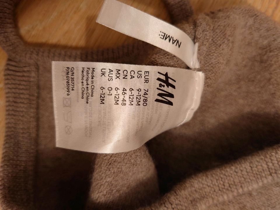 Mütze Haube Wolle H&M Größe ca 4-8 Monate in Jockgrim