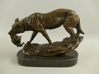 "VERKAUFT"  Wolf mit Jungtier, Bronzefigur, Bronzeskulptur Münster (Westfalen) - Centrum Vorschau