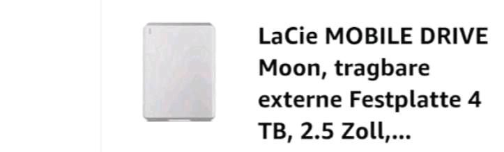 LaCie Mobile Drive Externe Festplatte USB-C USB 3.0 Moon Silver 4 in Frankfurt am Main