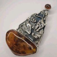 XXL Anhänger Bernstein Schmuck amber handmade Braun Honig Silber Köln - Mülheim Vorschau