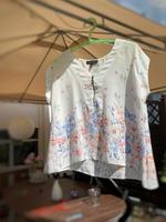 Weiße Bluse kurzärmelige mit Blumenaufdruck Gr. 34(XS) Bielefeld - Brackwede Vorschau