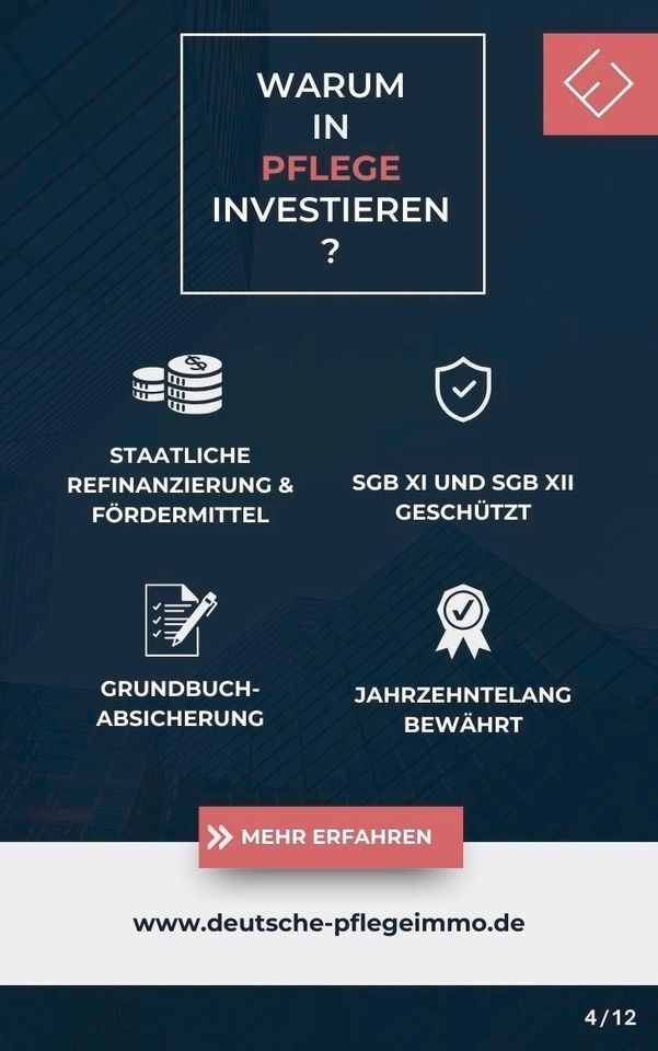 ✅ Kapitalanlage Pflegeimmobilie, KfW gefördert, Langfristig Verpachtet, Kein Vermietungsaufwand, Pflegeapartment, Wohnung im Pflegeheim, Betreutes Wohnen, Pflegewohnung, Pflegezimmer, Seniorenwohnung in Essen