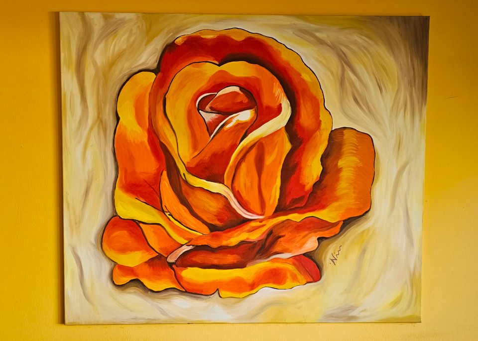 Unikat * handgemalt * Öl auf Leinwand * Rose * 120 x 140 cm * in Leipzig