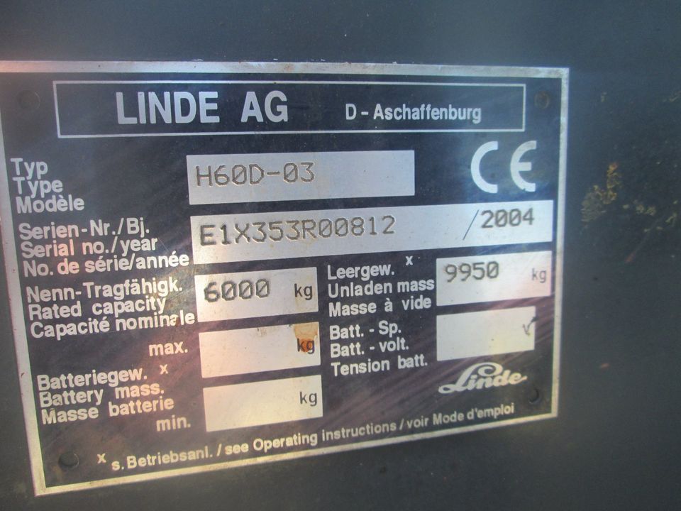 Linde H60 Diesel Stapler in Massing