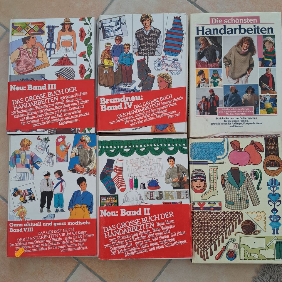 Handarbeiten 6 Bücher Stricken Häkeln Nähen Hardcover in Hamburg