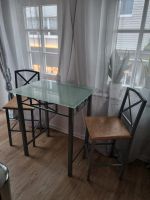 1x Glas Tisch, 2x Hocker, Stühle Küche Balkon Hessen - Kirchhain Vorschau