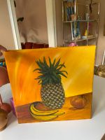 Bild handgemalt Ananas Obst Frucht Ethno Acryl Leinwand Kunst Düsseldorf - Bilk Vorschau