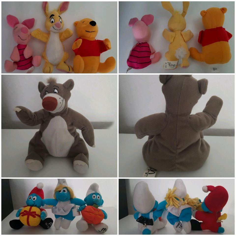 Mc Donalds Happy Meal Stofftiere Baloo, Schlümpfe und Winnie Puuh in Eberswalde