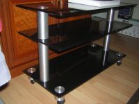 Audio-Rack TV-Tisch, 3x Glasplatte black, rollbar 85x40cm 56 hoch Dithmarschen - Heide Vorschau