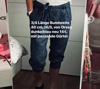 Jeans Hose kapri blau von Orsay Neu Gürtel 36/S leicht Niedersachsen - Damme Vorschau