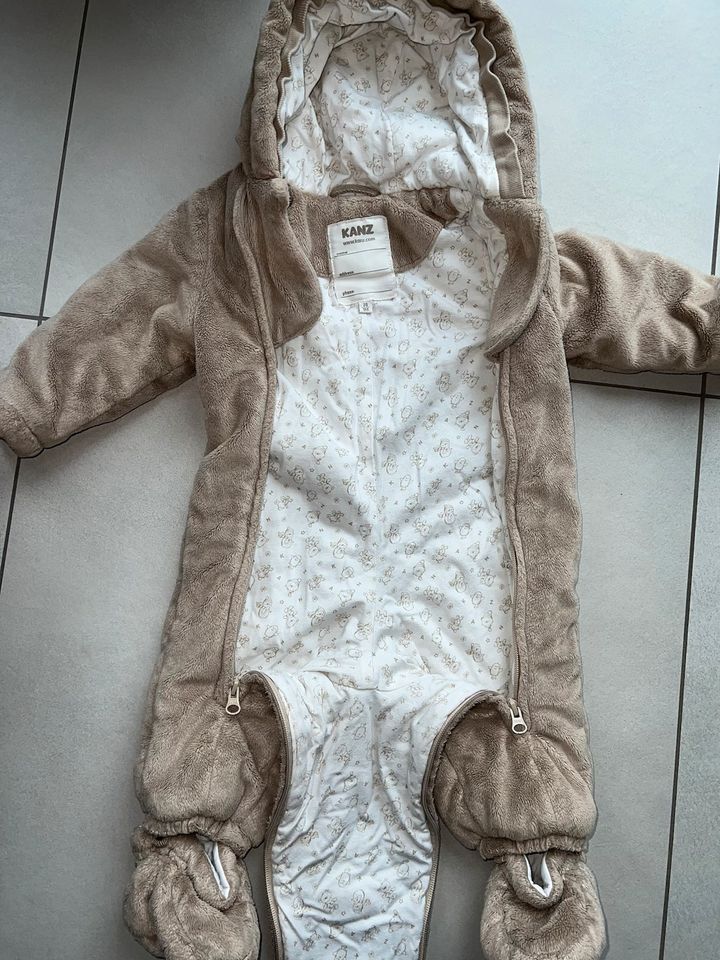 KANZ Schneeanzug Winteroverall Gr. 74 Baby beige Teddyplüsch in Frankfurt am Main