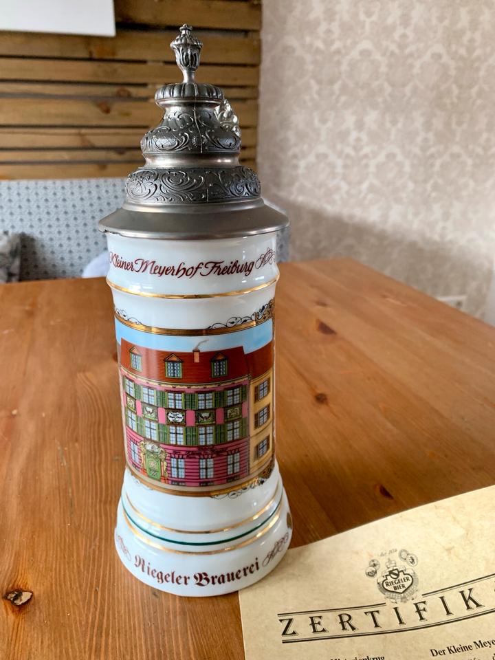Riegeler Brauerei Historienkrug  kleiner Meyerhof Freiburg Zinn in Herbolzheim