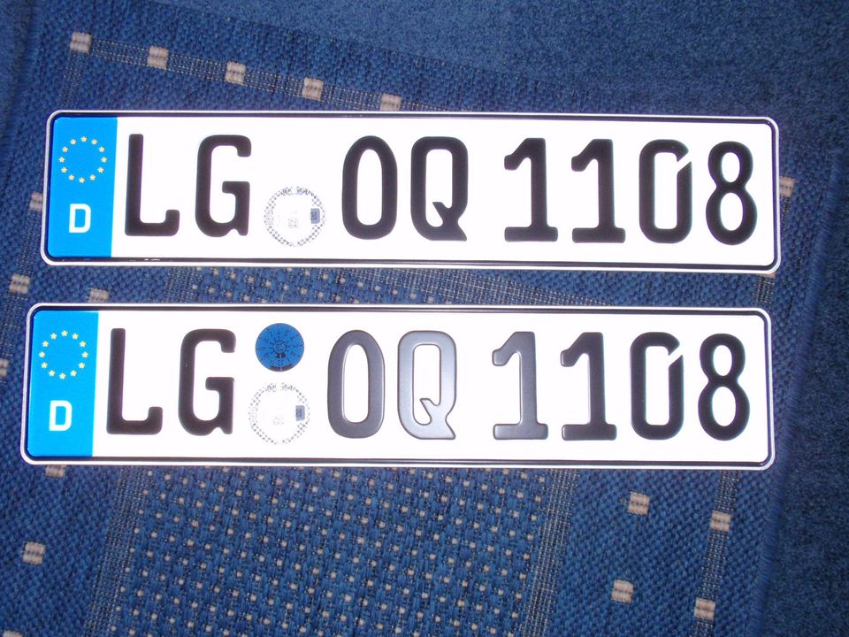 2 Stück KFZ Kennzeichen Lüneburg LG - OQ 1108 wie neu