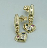Herz Ohrringe aus 585 Gold / Rubin / Saphir / Diamant / 14kt Nordrhein-Westfalen - Senden Vorschau