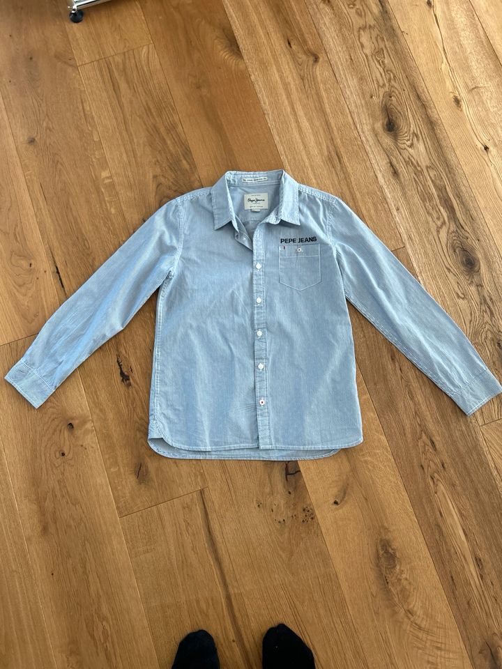 Pepe Jeans Hemd, Blau gestreift, 152, Neu in Erlensee