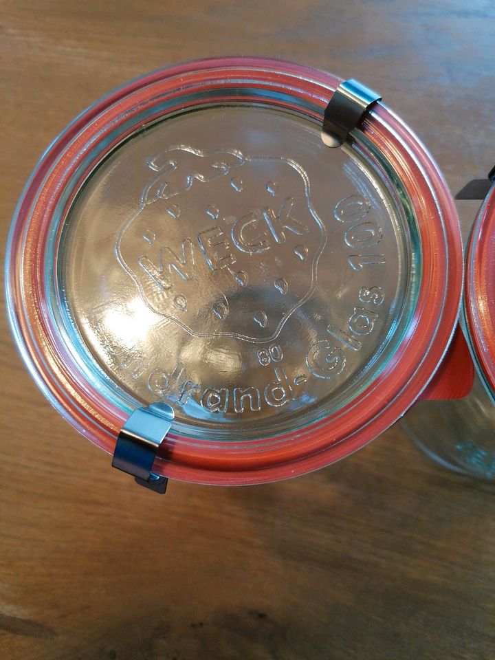 WECK Gläser, Sturzglas 850 ml, mit Deckel, Gummi und 2 Klammern in Uelsen