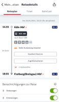 Zug Bahn ICE Ticket 3.5.24 14:55 Köln Hbf -> 18:01 Freiburg Hbf Baden-Württemberg - Freiburg im Breisgau Vorschau