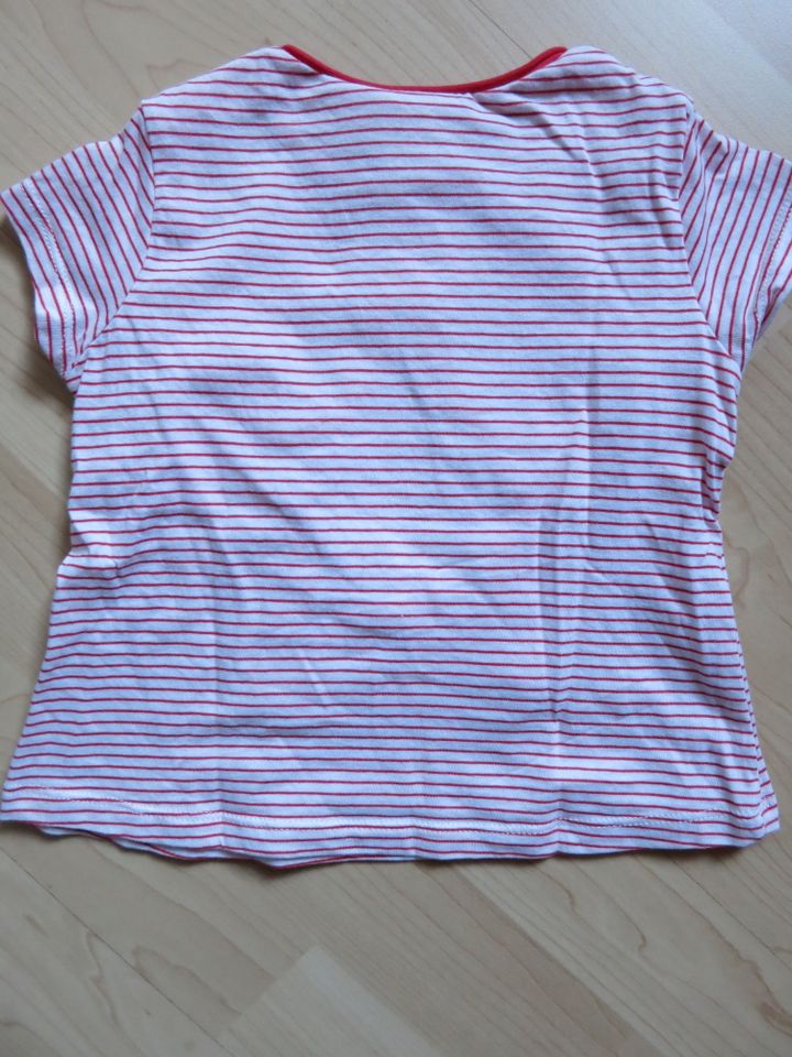 Shirt kurzarm rot/weiß gestreift mit Stern von Zara Baby (Gr. 92) in Moosinning
