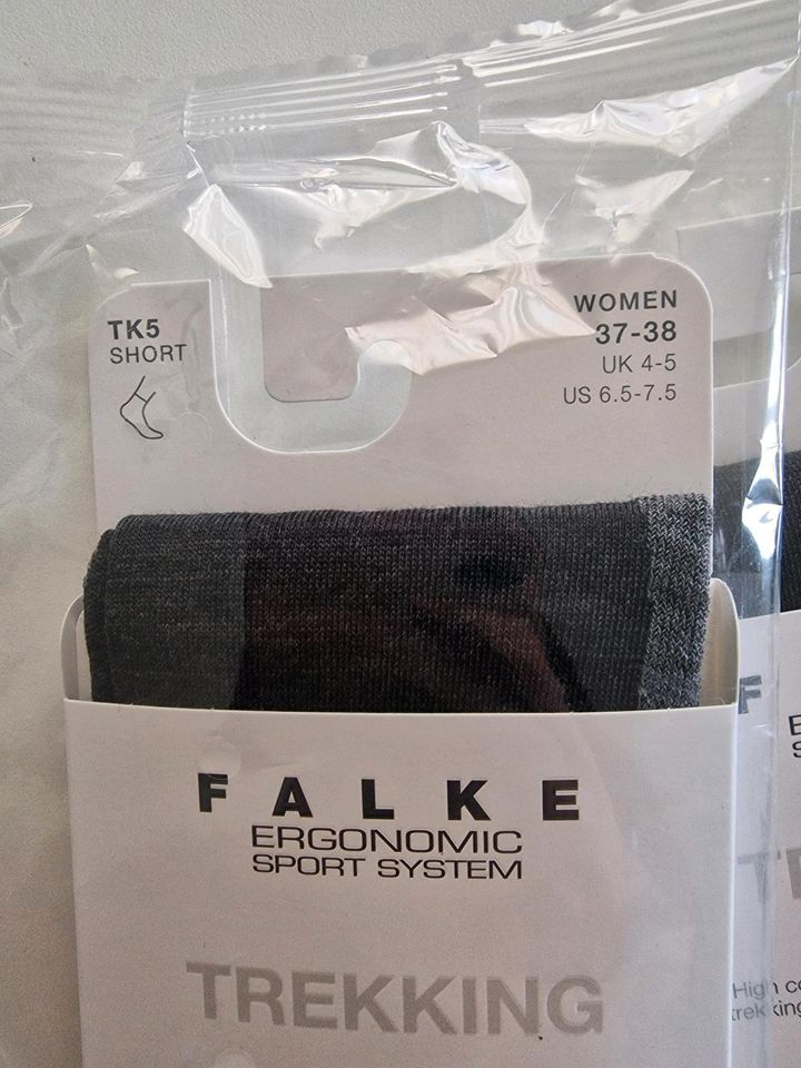 Falke TK5 Short Wool 37-38 Trekkingsocken Wandern grau asphalt in Stuttgart