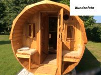 wellmia® Fasssauna Deluxe 400 cm - Gartensauna mit Veranda und Vorraum - Varianten möglich - Made in Europa - Saunafass Außensauna Fass Sauna Garten Fichte Outdoor Holzofen Elektroofen unbehandelt neu Nordrhein-Westfalen - Steinhagen Vorschau