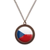 Tschechien Kette - Bronze Vintage Halskette mit Flagge Fahne Hessen - Trendelburg Vorschau