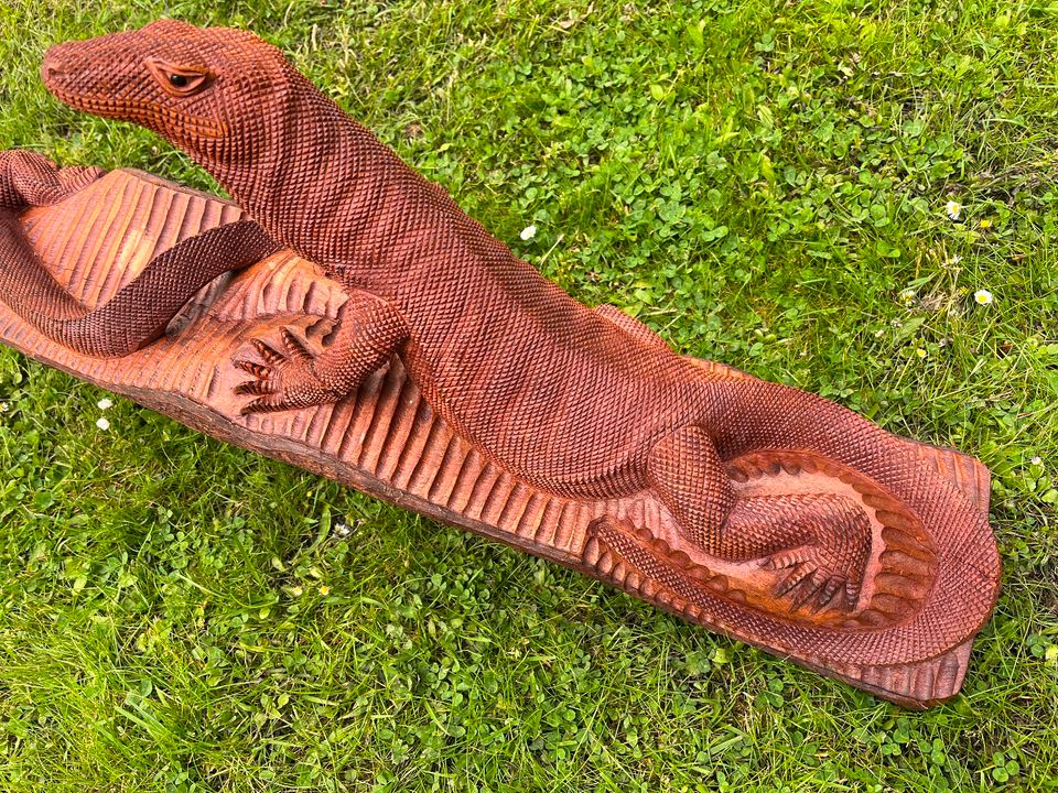 Waran 130cm Holzwaran Warane Reptilien Holz geschnitzt in Essen