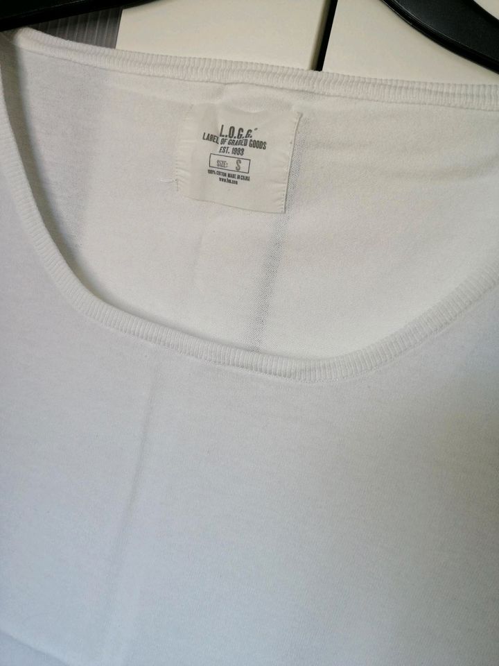 Shirt, Top, Sommer, weiß, H&M, S M 36/38, Baumwolle in Mainaschaff