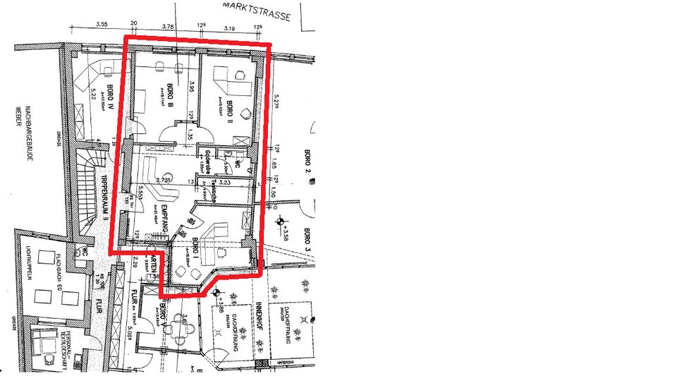 Büro/Praxis 82 QM City-Höxter klimatisiert ab 07/2024 zu mieten in Höxter